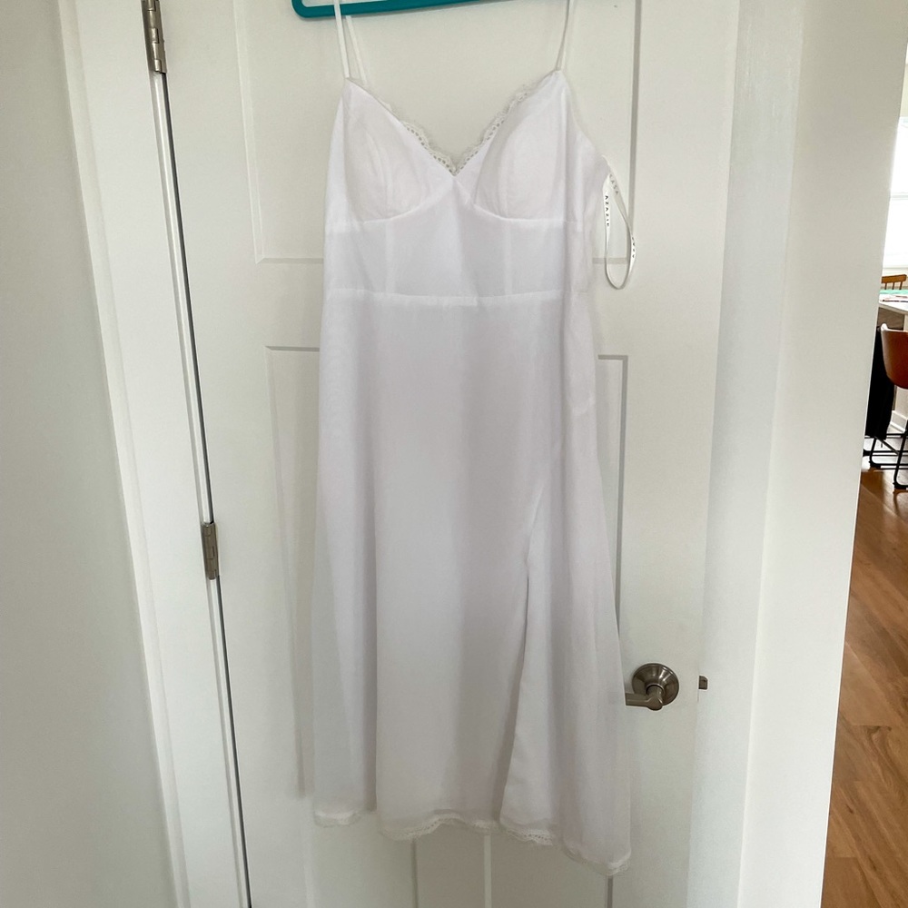 Azazie Size 12 White Slip Dress